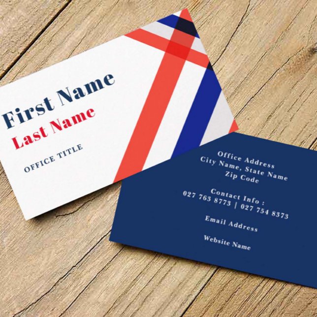 Red Blue Stripes Political Campaign Business Card (Creator Uploaded)