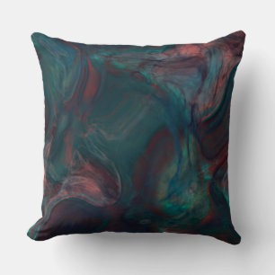 red, blue, teal and Purple Marble abstract Cushion