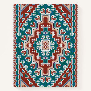 Red Blue Teal Native American Indians Navajo Notebook