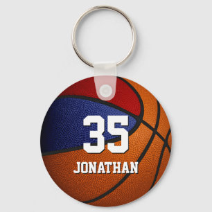 red blue team colours basketball party favours key ring