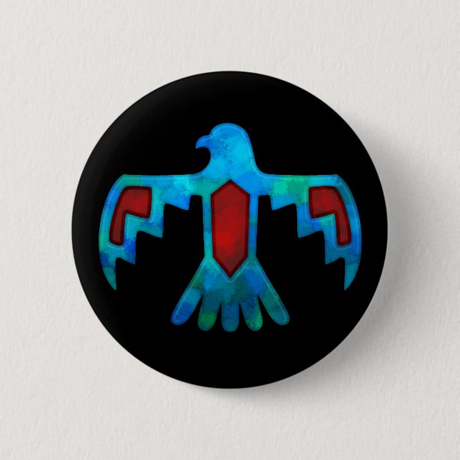 Red & Blue Thunderbird Button (Front)
