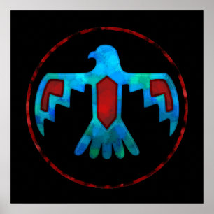 Red & Blue Thunderbird Poster