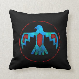 Red & Blue Thunderbird Throw Pillow