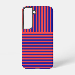Red Blue Vertical Horizontal Stripes Samsung Galaxy Case