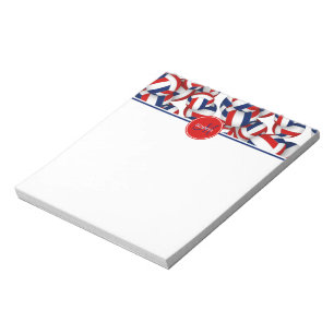 red blue volleyballs pattern accent notepad