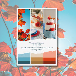 Red Blue Wedding Colour Palette Enclosure Card