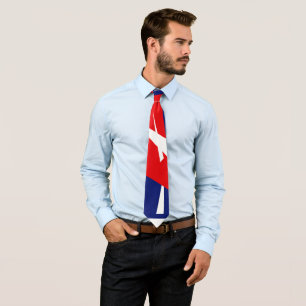 Red Blue White Abstract Art Tie