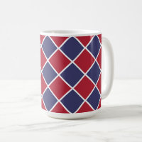 Red Blue White Harlequin Diamond Chequered Pattern