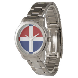 Red, Blue, & White Modest Cross Watch