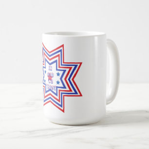 Red, Blue, White Star American Slogan Coffee Mug
