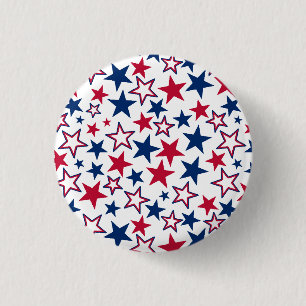 Red Blue White Stars Patriotic American Flag  Clas 3 Cm Round Badge