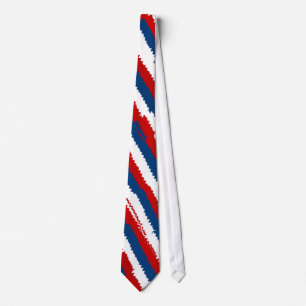 Red Blue White Striped Tie