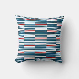 Red Blue White Stripes Cushion