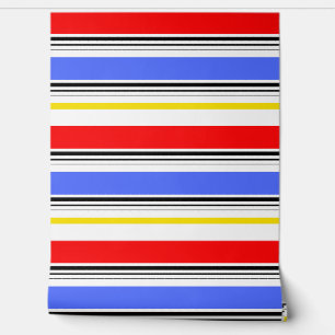 Red Blue White Stripes Design Wallpaper