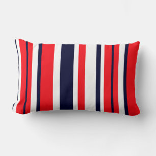 Red Blue White Stripes Throw Pillow Cushion