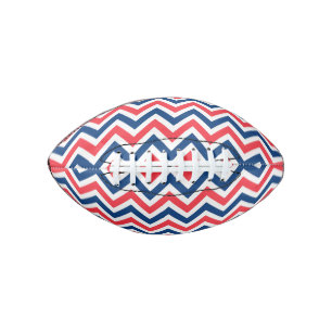 Red Blue White Zig Zag Lines Geometric Baseball Football