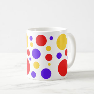 Red Blue Yellow Circles Dots Coffee Mug