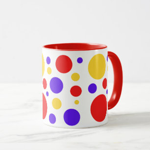 Red Blue Yellow Circles Dots Mug