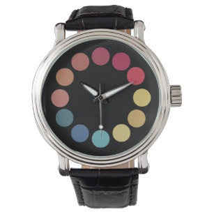 RED BLUE YELLOW COLOR WHEEL WATCH