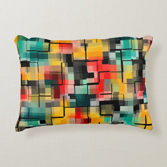 Red Blue Yellow Decorative Cushion (Front)