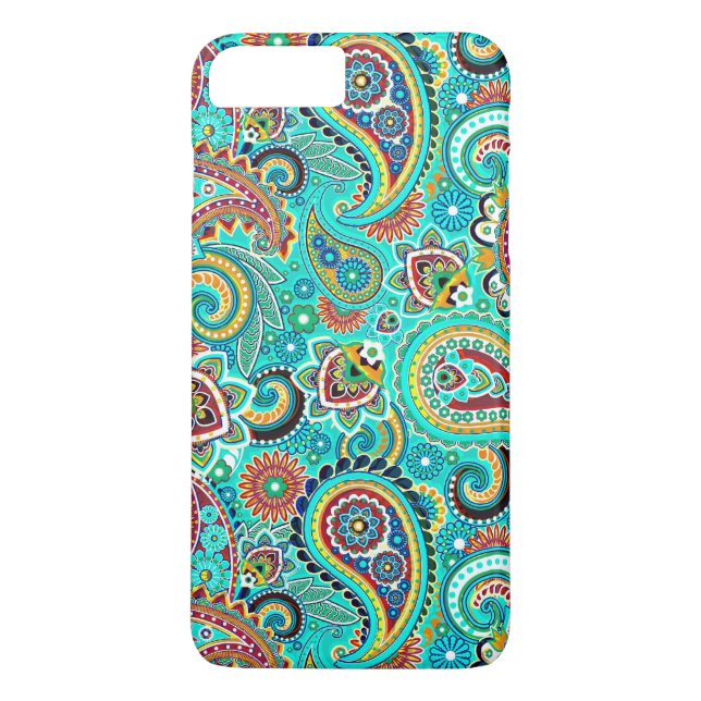 Red Blue Yellow Paisley Case-Mate iPhone Case (Back)