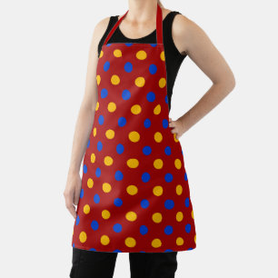 Red Blue Yellow Polka Dots Design  Apron