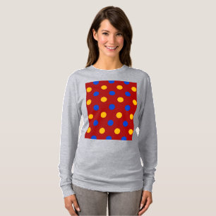 Red Blue Yellow Polka Dots Design  T-Shirt