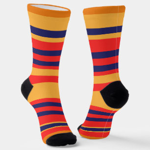 Red Blue Yellow Stripes  Socks