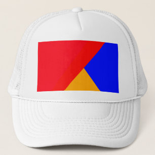 Red Blue yellow triangle abstract geometric  Trucker Hat