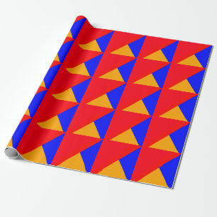 Red Blue yellow triangle abstract geometric Wrapping Paper