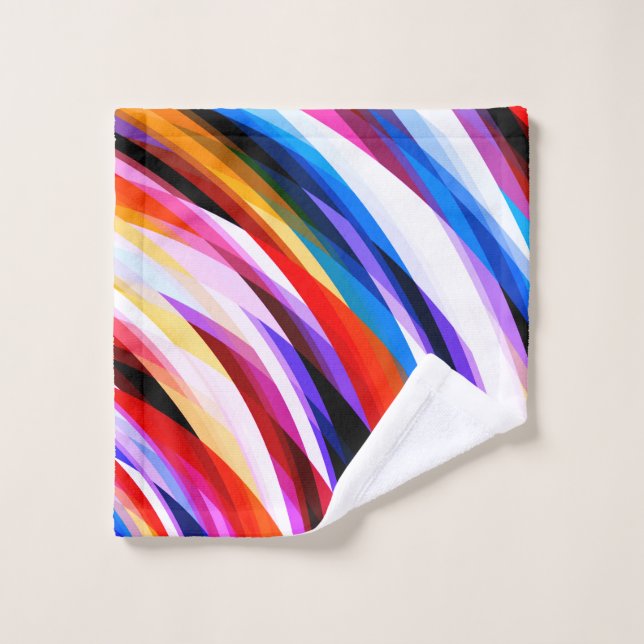 Red Blue Yellow White Abstract Pattern Wash Cloth (Wash Cloth)