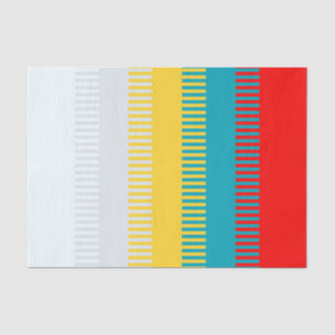 Red Blue Yellow White Grey Chic Unique Pattern Tissue Paper