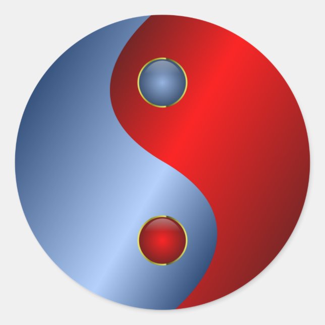 red blue yin yang stickers (Front)