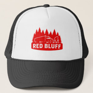 Red Bluff Bigfoot Semi-Truck & Forest Silhouette Trucker Hat
