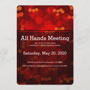 Red Blurry Lights All Hands Meeting Invitation