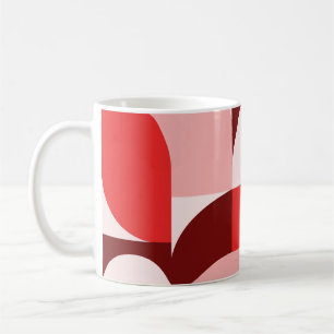 Red Blush Burgundy Geometric Composition Coffee Mug
