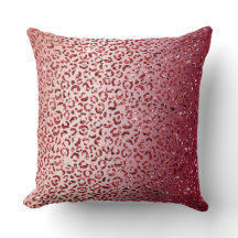 Red Blush Pink Glitter Sparkle Leopard Print      