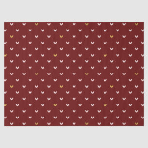 Red Blush Pink Gold Hearts Tissue Paper
