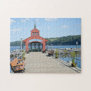 Red boathouse on Seneca Lake Jigsaw Puzzle