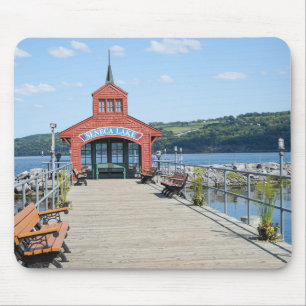 Red boathouse on Seneca Lake Mouse Pad