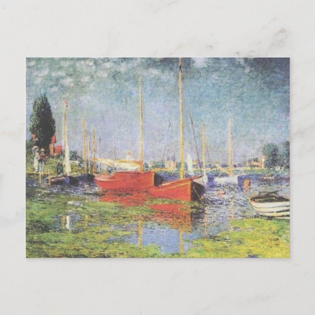 Red Boats at Argenteuil Postcard (Front)