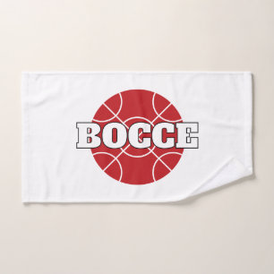 Red Bocce Ball Design custom hand towel gift