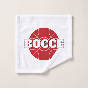 Red Bocce Ball Design custom wash cloth