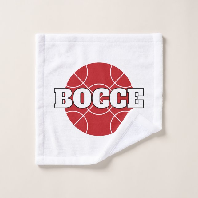 Red Bocce Ball Design custom wash cloth (Wash Cloth)