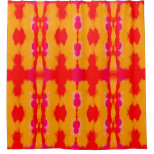 Red Boho fashion. Persian Carpet. Watercolor Layer Shower Curtain
