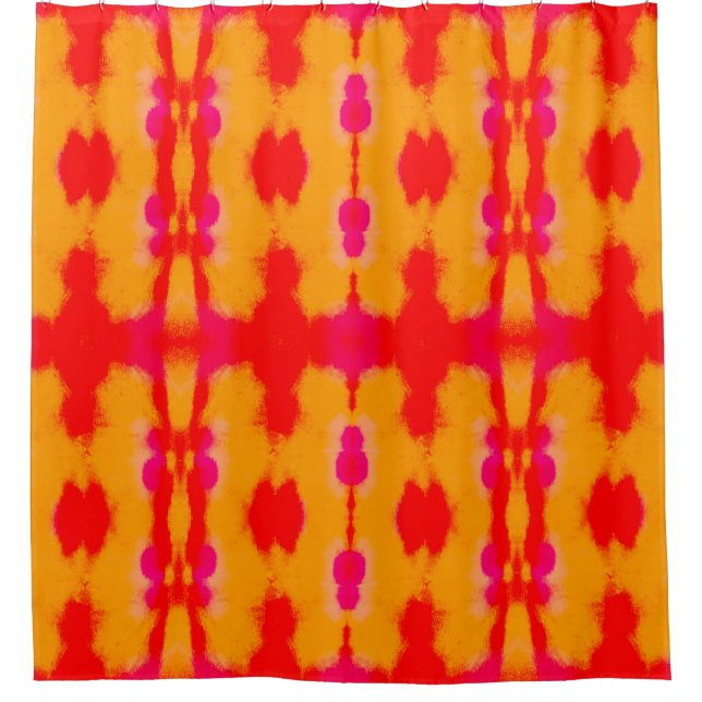 Red Boho fashion. Persian Carpet. Watercolor Layer Shower Curtain (Front)