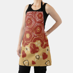 Red Boho Geometric Abstract 2 Apron