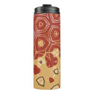 Red Boho Geometric Abstract 2 Thermal Tumbler