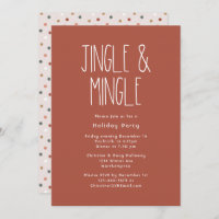 Red Boho Polka Dot Christmas Jingle and Mingle