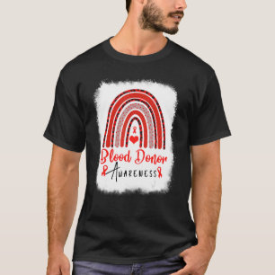 Red Boho Rainbow Blood Donation World Blood Donor T-Shirt